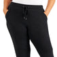 ID Ideology Women's Drawstring Knit Joggers Black Size 3X