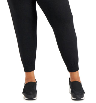 ID Ideology Women's Drawstring Knit Joggers Black Size 3X