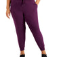 ID Ideology Women's Drawstring Knit Joggers Purple Size 2X
