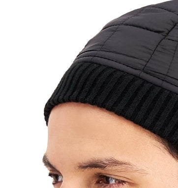 Alfani Men's Quilted Puffer Beanie Black Size Regular