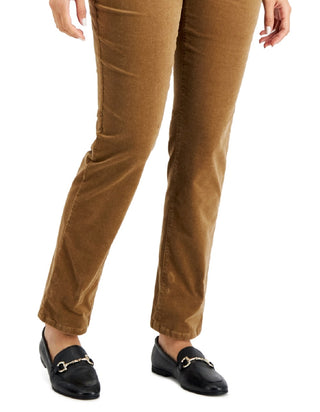 Charter Club Women's Lexington Tummy Control Corduroy Jeans Brown Size 16