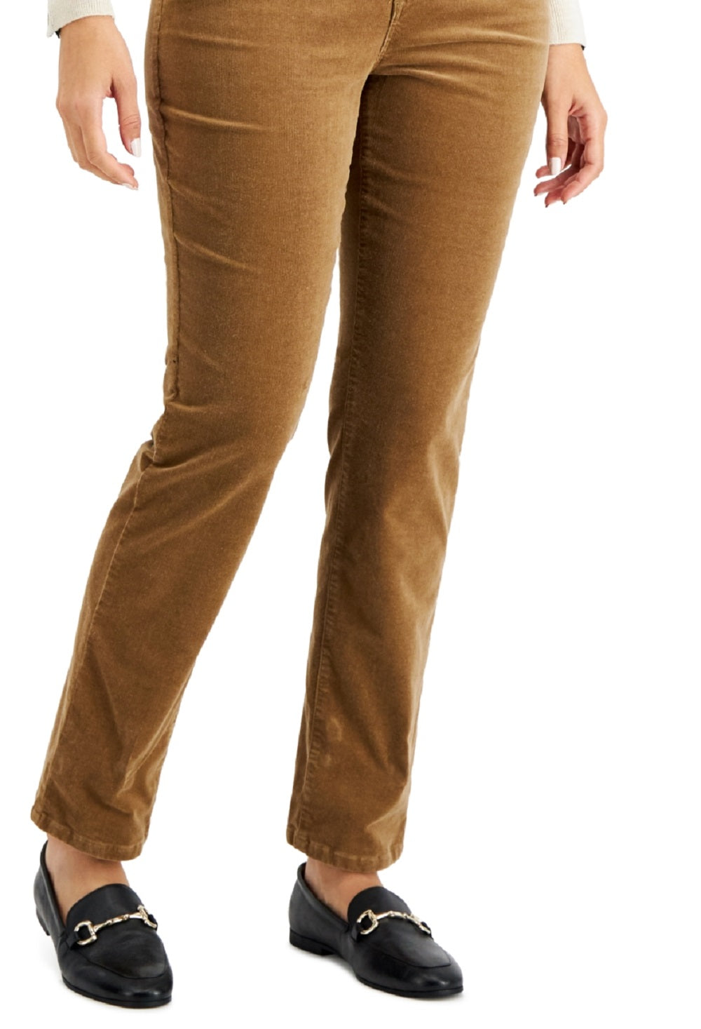 Charter Club Women's Lexington Tummy Control Corduroy Jeans Brown Size 18