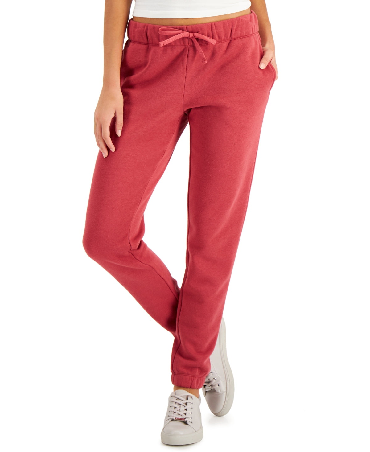 ID Ideology Women's Fleece Joggers Red Size Medium