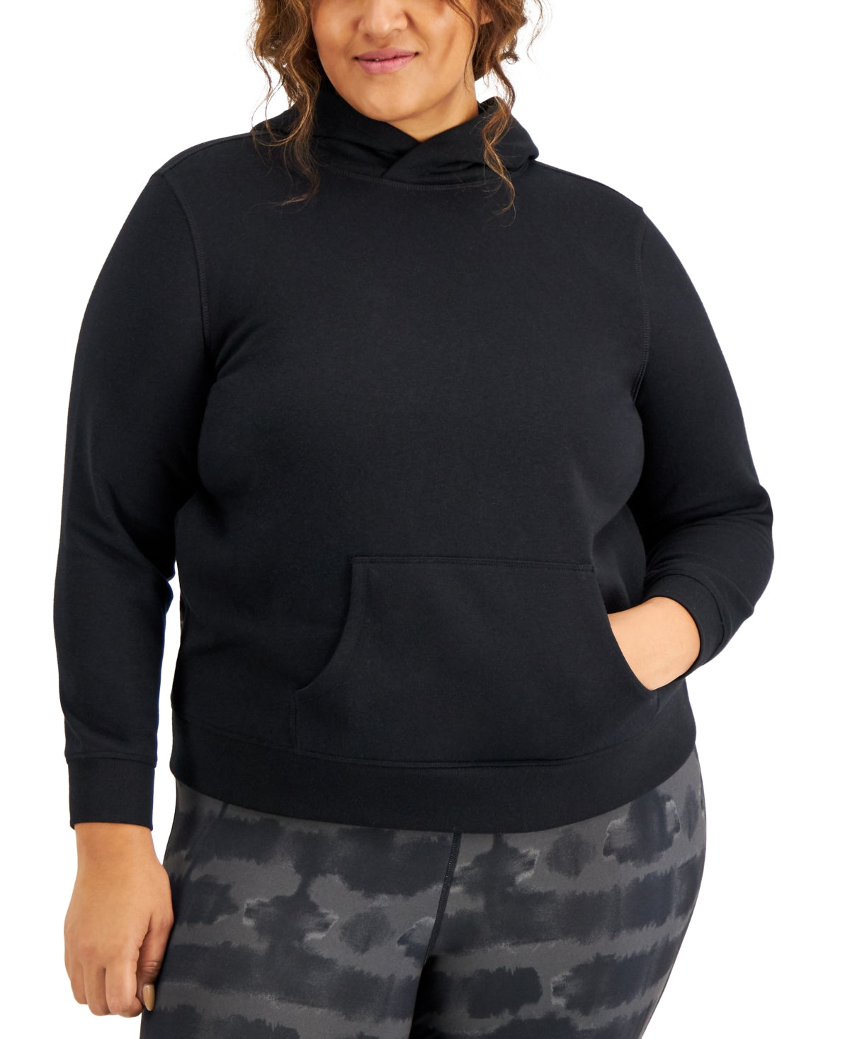 ID Ideology Women's Plus Pullover Hoodie Black Size 2X