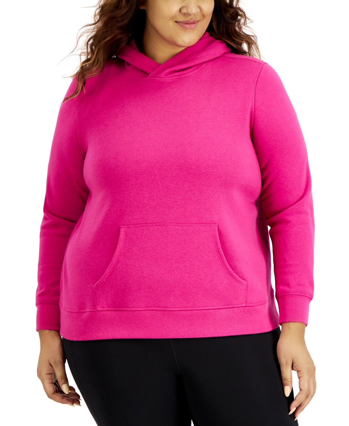 ID Ideology Women's Plus Pullover Hoodie Pink Size 4X