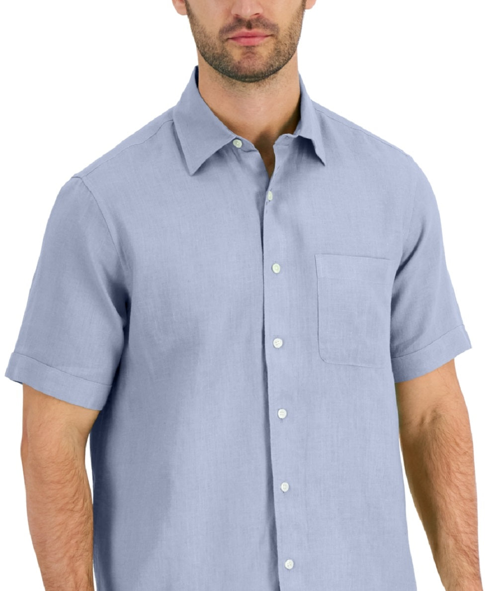 Club Room Men's Linen Shirt Blue Size X-Large