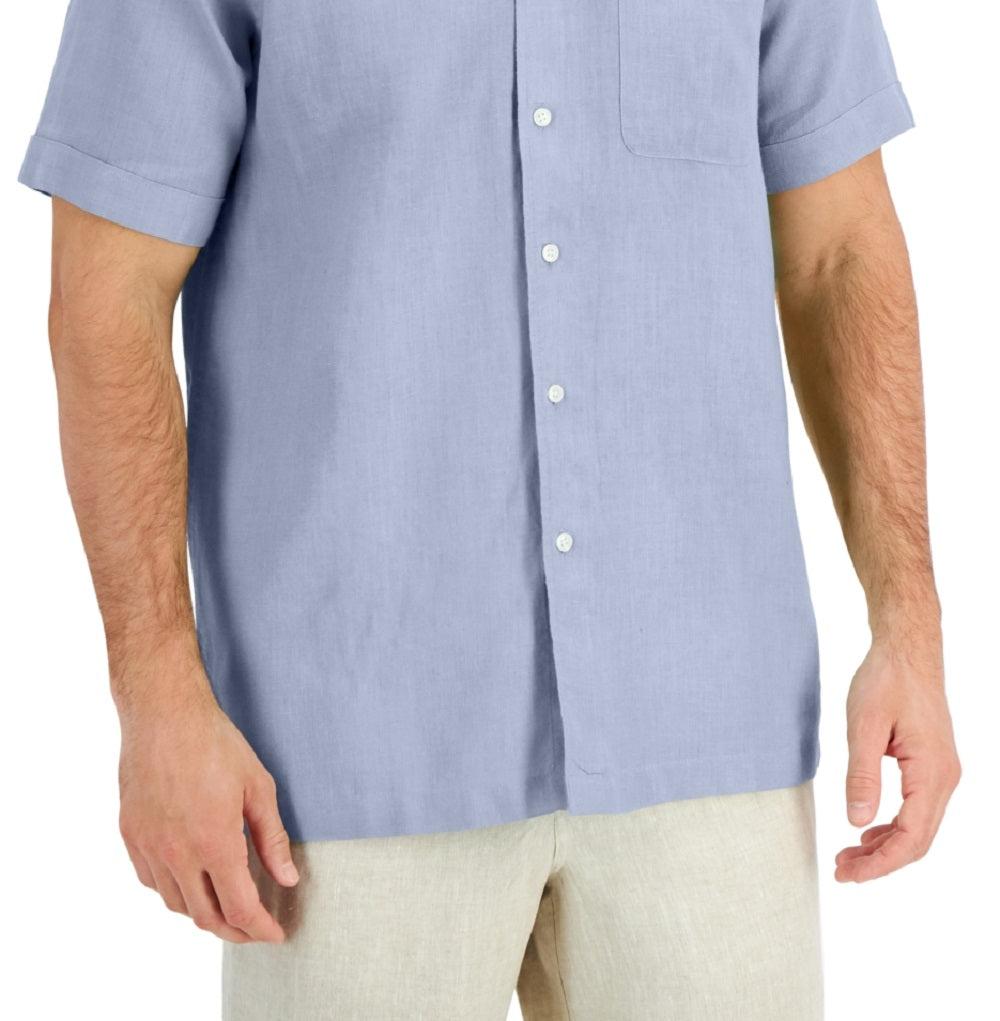 Club Room Men's Linen Shirt Blue Size X-Large
