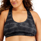 ID Ideology Women's Plus Tie Dyed Sports Bra Black Size 2X
