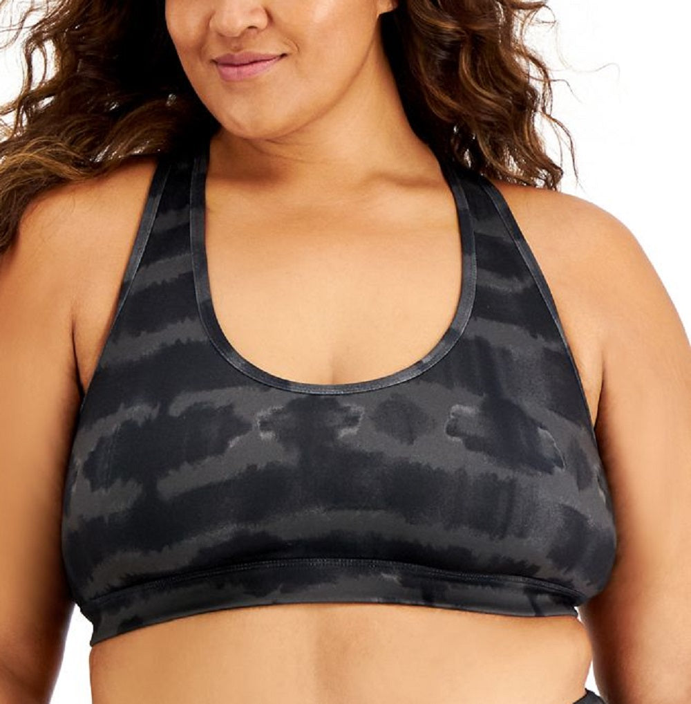 ID Ideology Women's Plus Tie Dyed Sports Bra Black Size 2X