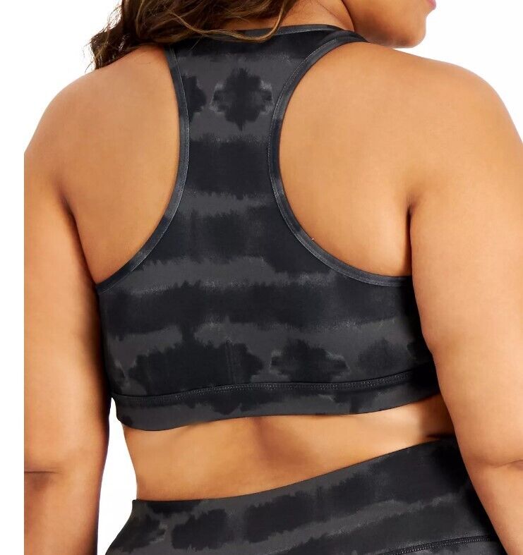 ID Ideology Women's Tie Dyed Sports Bra Black Size 3X