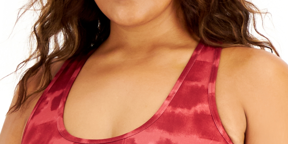 ID Ideology Women's Tie Dyed Sports Bra Red Size 2X