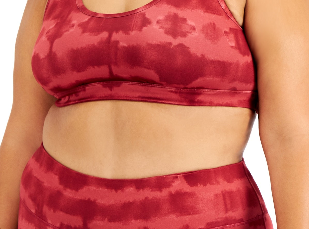 ID Ideology Women's Plus Tie Dyed Sports Bra Pink Size 3X