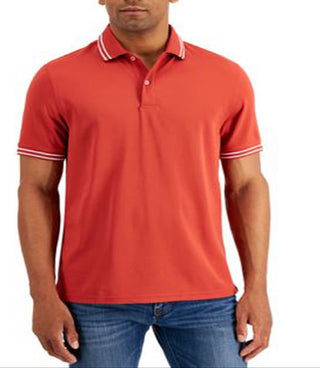 Club Room Men's Performance Stripe Polo Red Size XX-Large