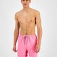 INC International Concepts Men's Regular Fit Quick Dry Solid 5 Swim Trunks Pink Size Large
