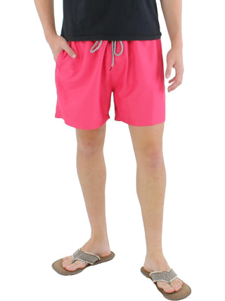 INC International Concepts Men's Regular Fit Quick Dry Solid 5 Swim Trunks Pink Size XX-Large