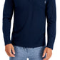 Alfani Men's Quarter Zip Henley Shirt Blue Size Medium