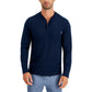 Alfani Men's Quarter Zip Henley Shirt Blue Size X-Large