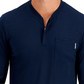 Alfani Men's Quarter Zip Henley Shirt Blue Size X-Large