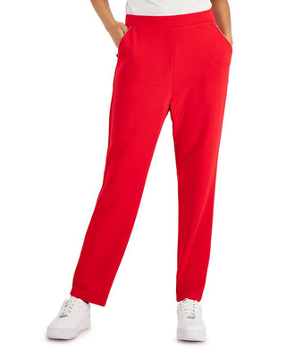 Alfani Women's Elastic Waist Pants Red Size Petite Medium