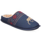 Club Room Men's Moose Print Slippers Blue Size Medium