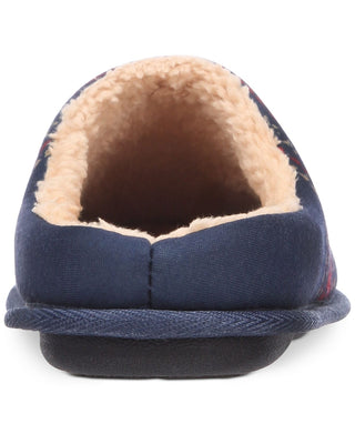 Club Room Men's Moose Print Slippers Blue Size Medium