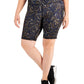 Ideology Women's Plus Marble Movement Bike Shorts Black Size 1X
