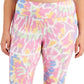 ID Ideology Women's Stretch Pocketed Tie Dye Active Wear High Waist Leggings Pink Size 1X