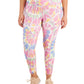 ID Ideology Women's Stretch Pocketed Tie Dye Active Wear High Waist Leggings Pink Size 1X