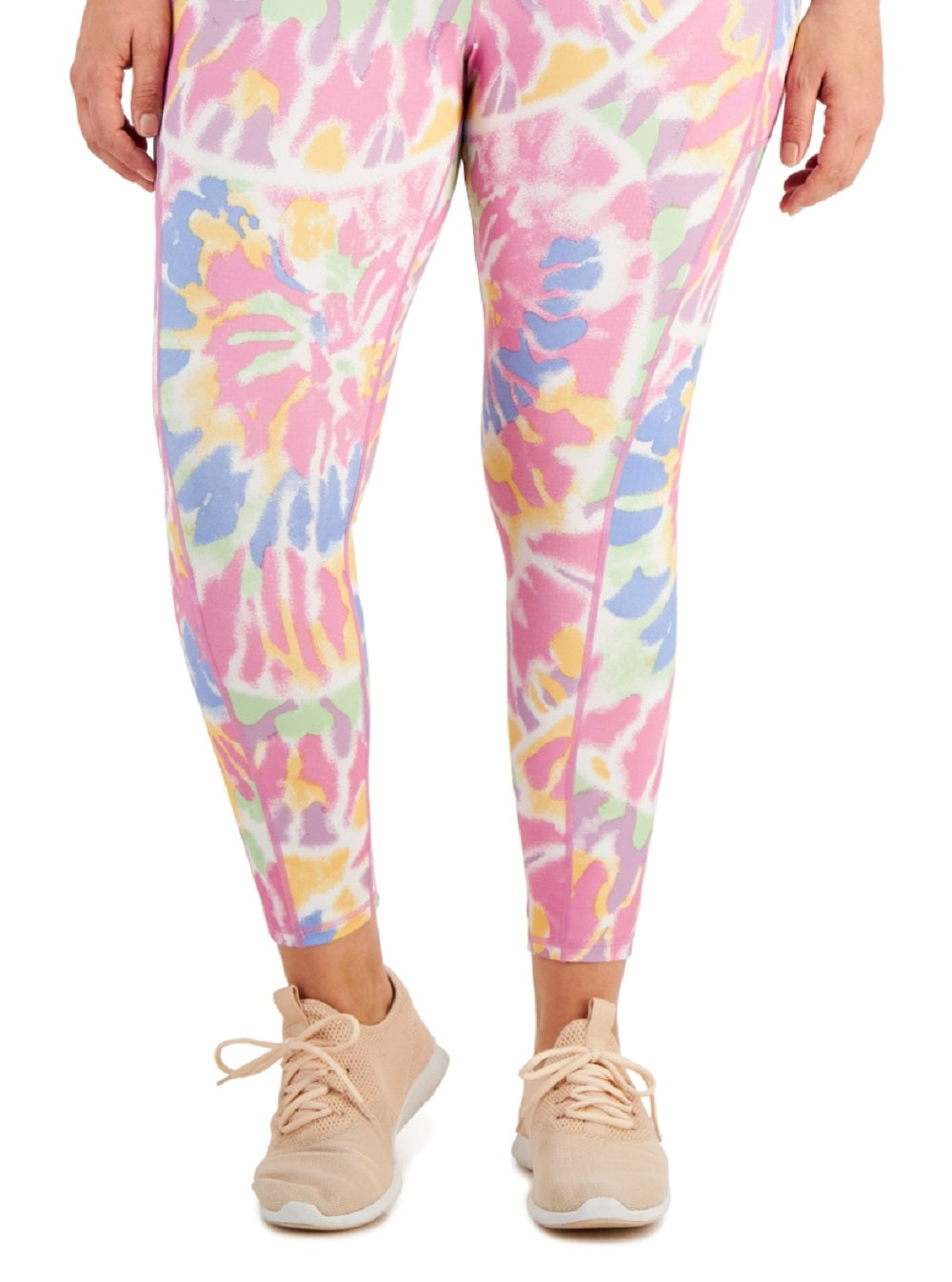 ID Ideology Women's Plus Twisted Colors Leggings White Size 2X