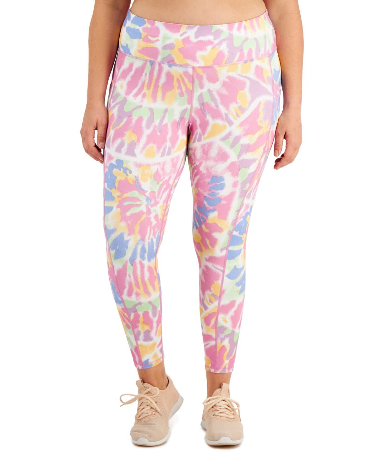 ID Ideology Women's Plus Twisted Colors Leggings White Size 2X