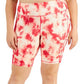ID Ideology Women's Plus Tie Dye Bike Shorts Pink Size 1X