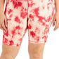 ID Ideology Women's Plus Tie Dye Bike Shorts Pink Size 1X