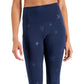 ID Ideology Women's Embossed Star Leggings Blue Size Small