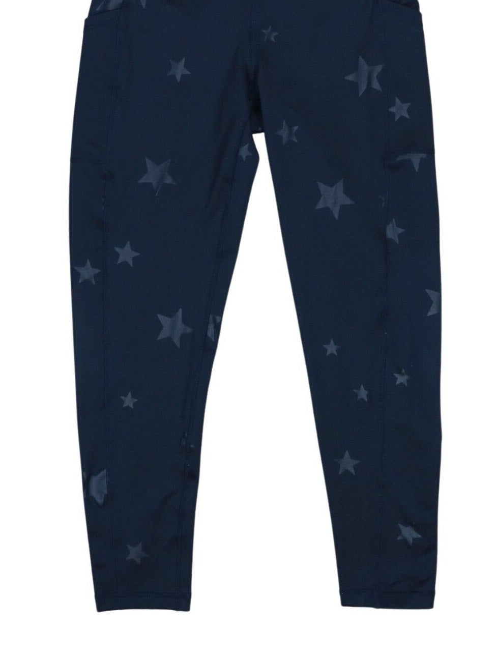 ID Ideology Women's Embossed Star 7/8 Leggings Blue Size Large