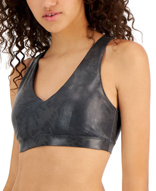 ID Ideology Women's Spiral Strappy Back Low Impact Sports Bra Black Size X-Small