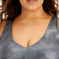 ID Ideology Women's Foiled Strappy Low Impact Sports Bra Gray Size 1X