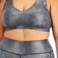 ID Ideology Women's Foiled Strappy Low Impact Sports Bra Gray Size 1X