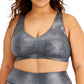 ID Ideology Women's Foiled Strappy Low Impact Sports Bra Gray Size 1X