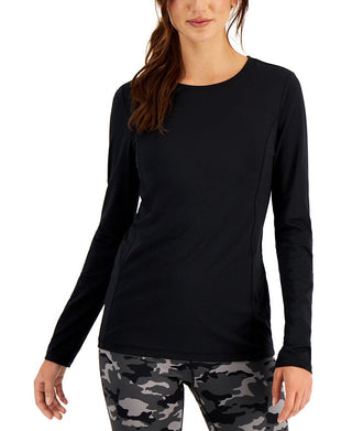 Ideology Women's Fitted Long Sleeve T-Shirt Black Size Medium