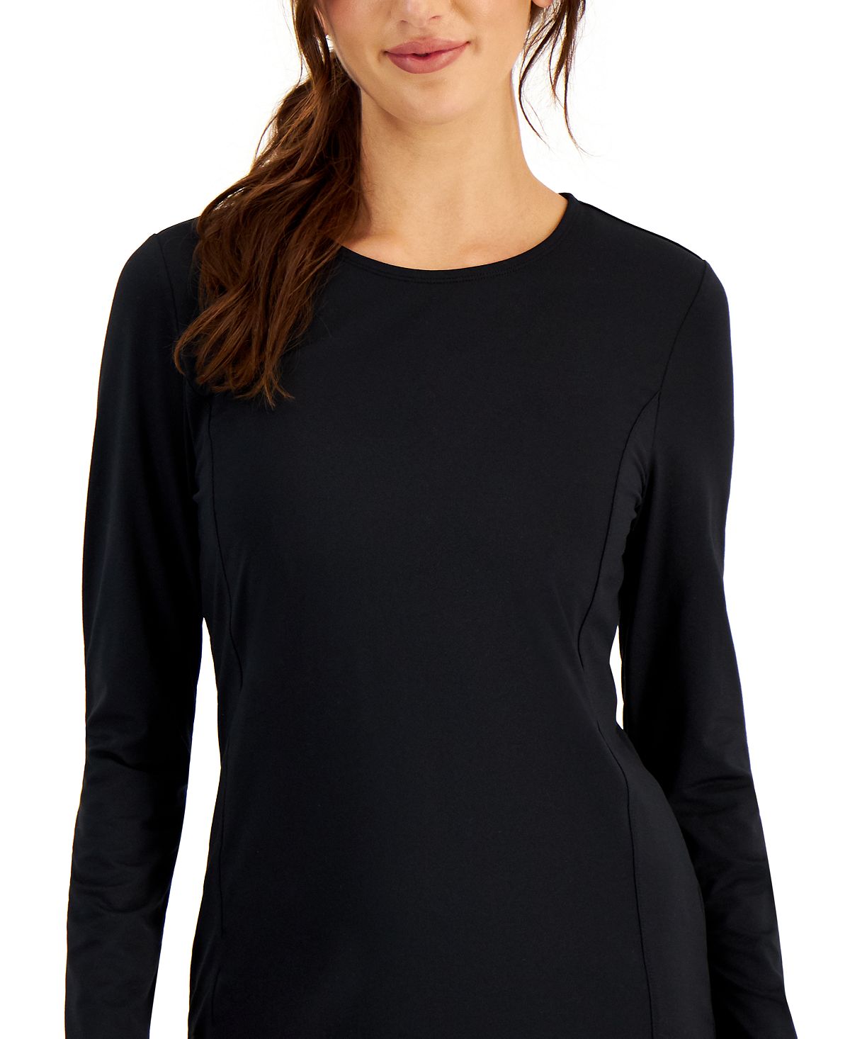 Ideology Women's Fitted Long Sleeve T-Shirt Black Size Medium