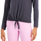 ID Ideology Women's Tie Front Top Gray Size X-Small