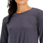 ID Ideology Women's Tie Front Top Gray Size Medium