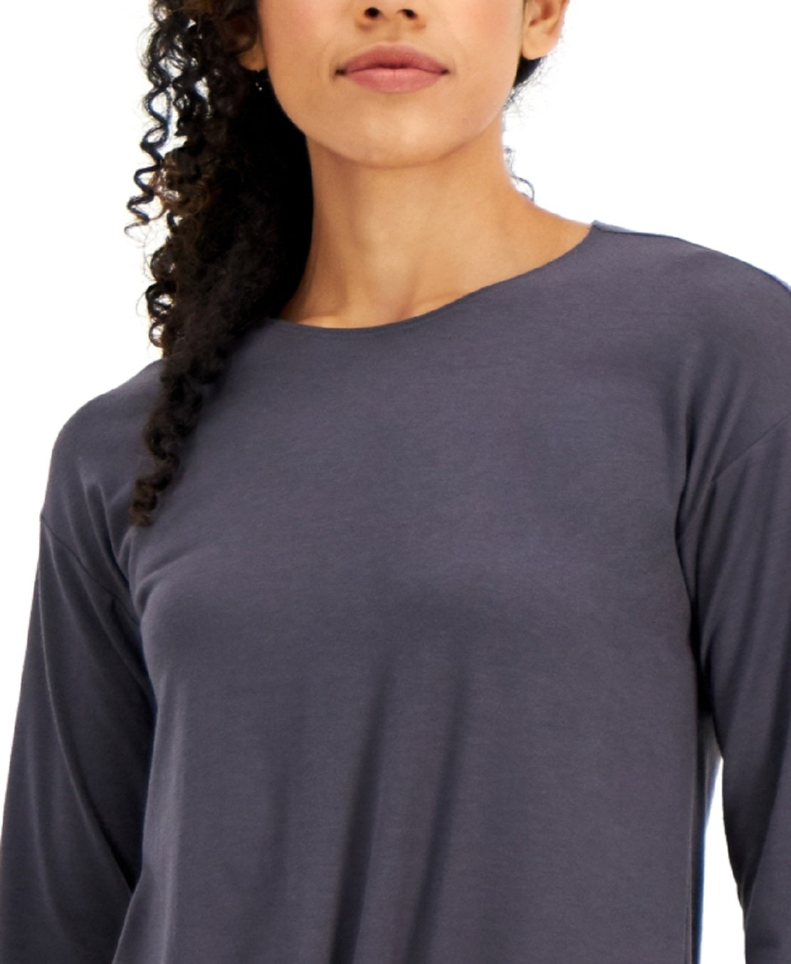 ID Ideology Women's Tie Front Top Gray Size Medium