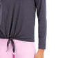 ID Ideology Women's Tie Front Top Gray Size Medium