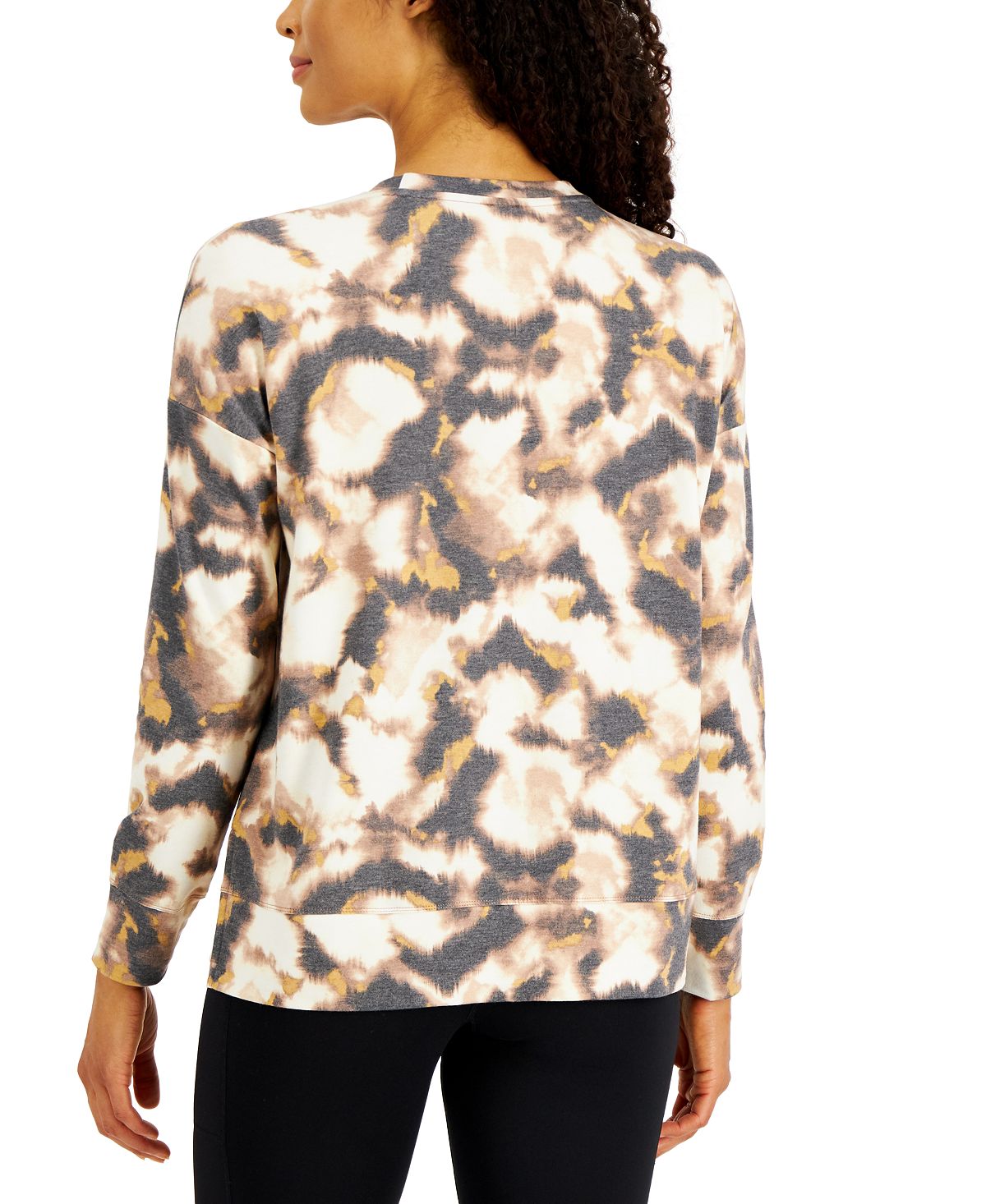 ID Ideology Women's Tie Dyed Top Brown Size Medium