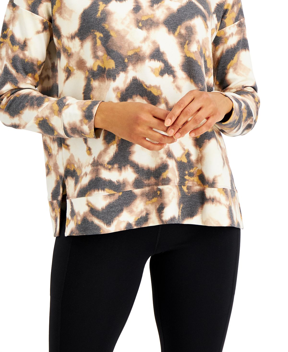 ID Ideology Women's Tie Dyed Top Brown Size Medium