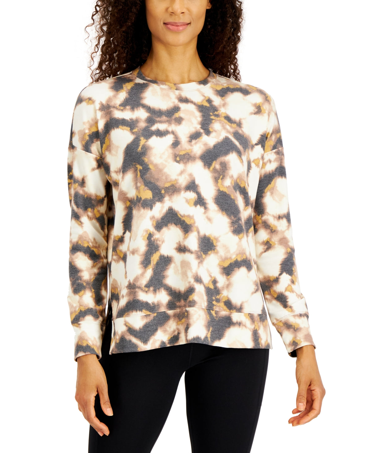 ID Ideology Women's Tie Dyed Top Brown Size Medium