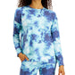 ID Ideology Women's Shades Tie Dyed Top Blue Size X-Large