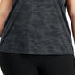 ID Ideology Women's Plus Camo Print Jacquard Moisture Wicking T-Shirt Black Size 1X