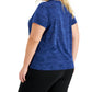 ID Ideology Women's Camo Print Jacquard Moisture Wicking T-Shirt Blue Size 4X